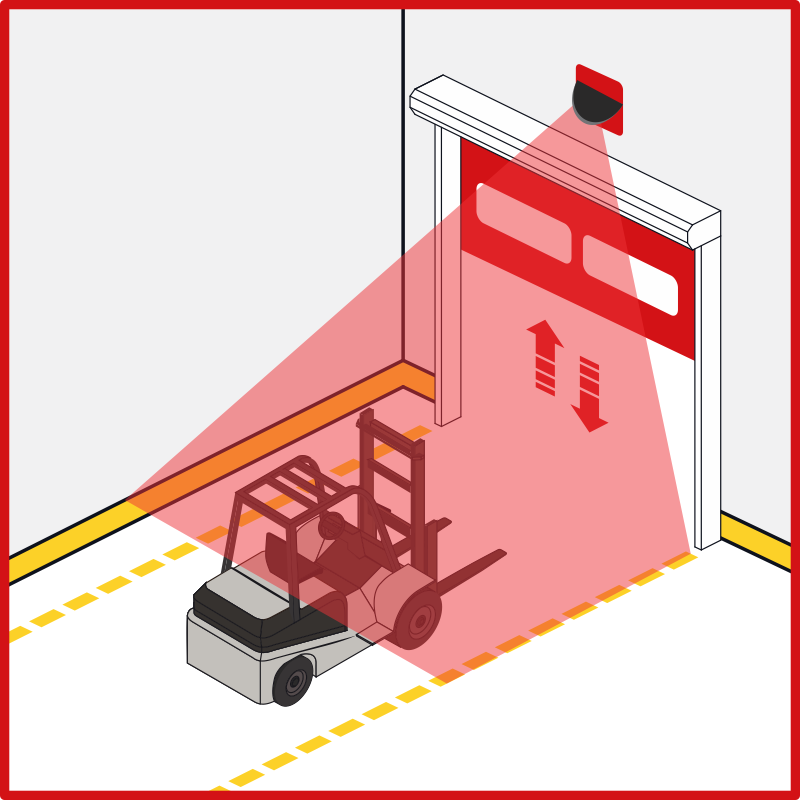 Radar para acionamento de porta rápida